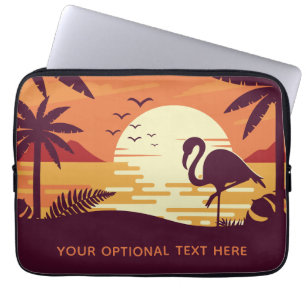 Tropical Flamingo custom text laptop sleeves