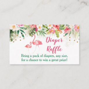 Tropical Flamingo Diaper Raffle Tickets Enclosure Card