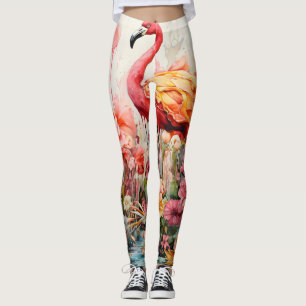 Tropical Flamingo Fantasy Paradise Bloom Leggings