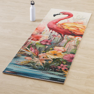 Tropical Flamingo Fantasy Paradise Bloom Yoga Mat