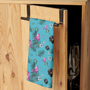 Tropical Flamingo Flower Jungle 1 Kitchen Towel