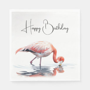 Tropical Flamingo for Birthday Party Napkin