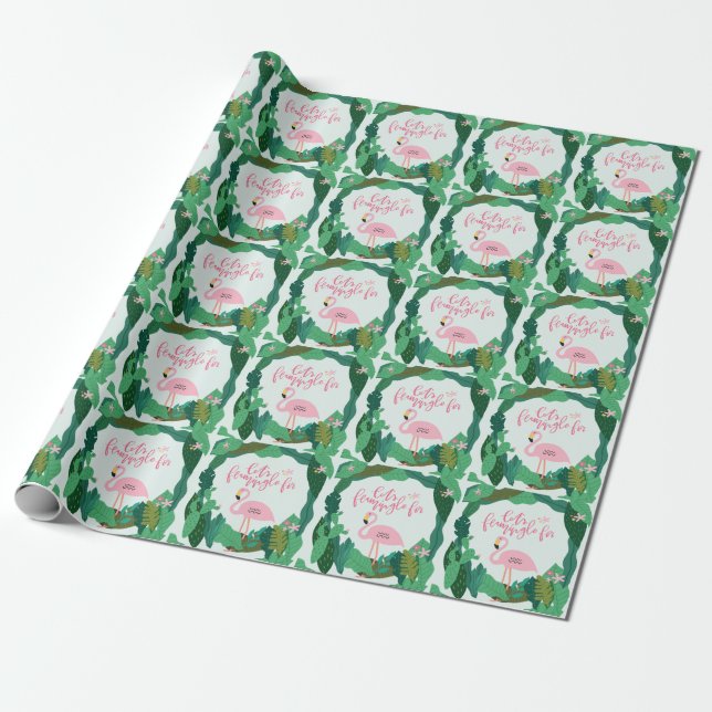 Tropical flamingo gift wrap (Unrolled)