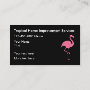 Tropical Flamingo Home Improvement Business Card