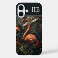 Tropical Flamingo Jungle Monogram Personalized