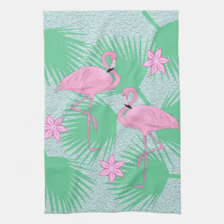 tropical flamingo kitchen towel