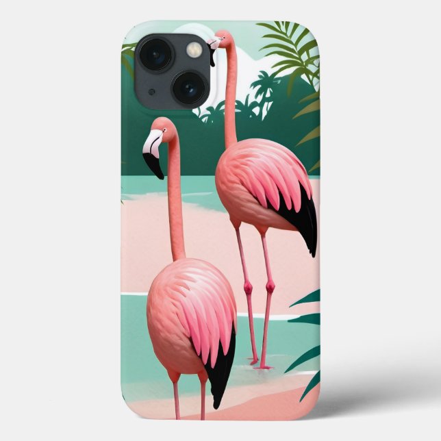 Tropical Flamingo Paradise Case-Mate iPhone Case (Back)