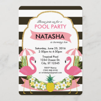 Tropical Flamingo Party Invitation (5x7)