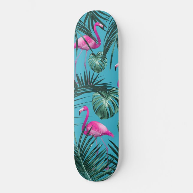 Tropical Flamingo Pattern #4 Skateboard (Front)