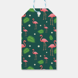 Tropical Flamingo Pattern Gift Tags