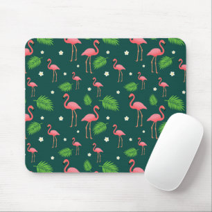 Tropical Flamingo Pattern Mouse Pad