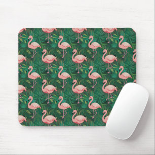 Tropical Flamingo Pattern Mouse Pad