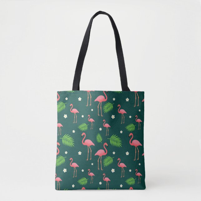 Tropical Flamingo Pattern Tote Bag (Front)