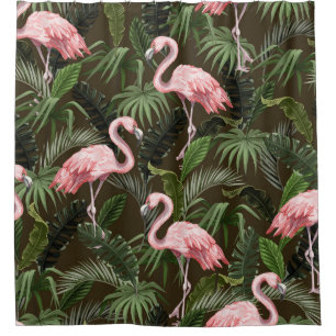 Tropical Flamingo Pattern: Vintage Leaves