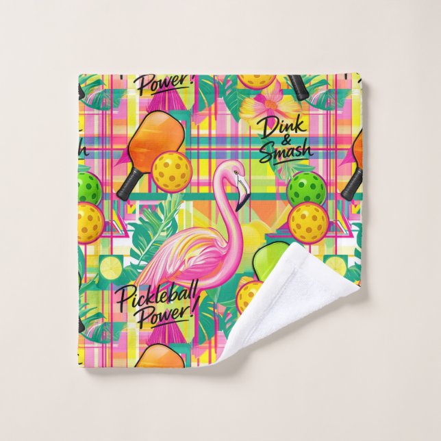 Tropical Flamingo Pickleball  (Gant de toilette)