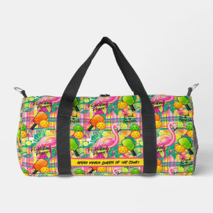 Tropical Flamingo Pickleball Power  Duffle Bag