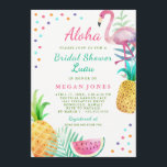 Tropical Flamingo Pineapple Bridal Shower Luau Invitation<br><div class="desc">Matching Tropical Bridal Shower Collection in the Little Bayleigh Store!</div>