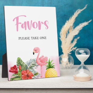 Tropical Flamingo Pink Favours Sign Plaque