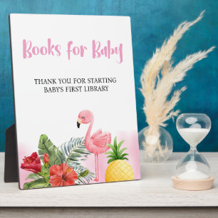 Tropical Flamingo Pink Wishes for Baby Sign Plaque