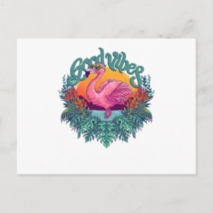 Tropical Flamingo Postcard