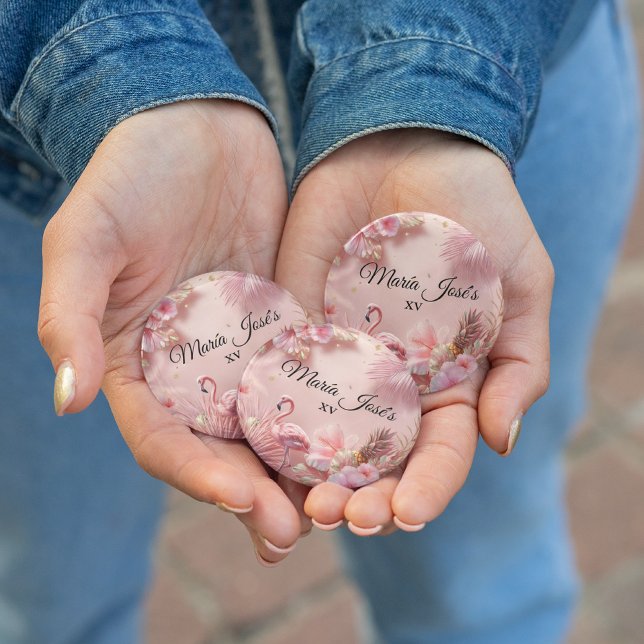 Tropical Flamingo Quinceañera, custom Bottle Opener (Creator Uploaded)
