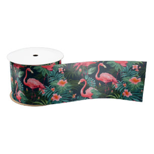 Tropical Flamingo Satin Ribbon