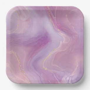Tropical Flamingo Square Paper Plate