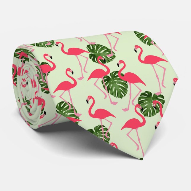Tropical Flamingo Tie (Rolled)