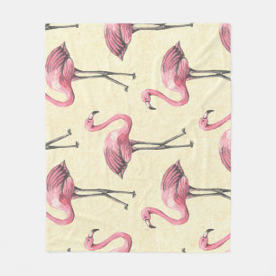 Tropical Flamingo: Watercolor Wallpaper Delight. Fleece Blanket