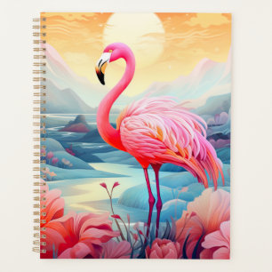 Tropical Flamingo with Flowers-76280 Planner