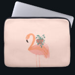 Tropical Flamingo with Potted Plant Hand Drawn Laptop Sleeve<br><div class="desc">Flamingo holding pothos plant</div>