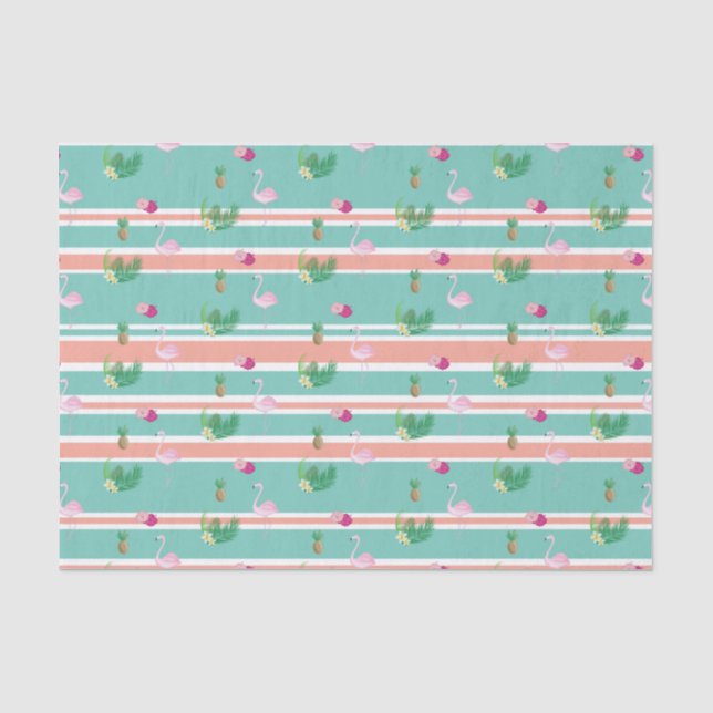 Tropical Flamingo Wrapping Tissue Paper (Front)