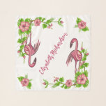 Tropical Flamingos and Flowers Chiffon Scarf<br><div class="desc">A hot new trend for summer, all things tropical. Flamingos, palm trees, hibiscus flowers and tropical plants, perfect attire for a summer party or other occasion. This personalized scarf makes a great gift! This original BCasTal design is available on multiple products, and has numerous coordinates, many of which can be...</div>