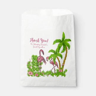 Tropical Flamingos and Flowers Favour Bags