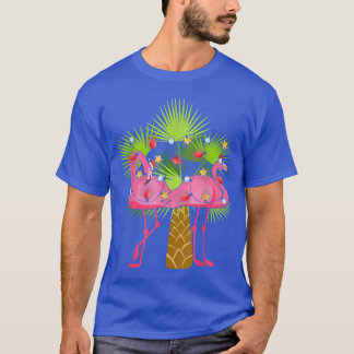 Tropical Flamingos Christmas Lights Hawaii Christm T-Shirt