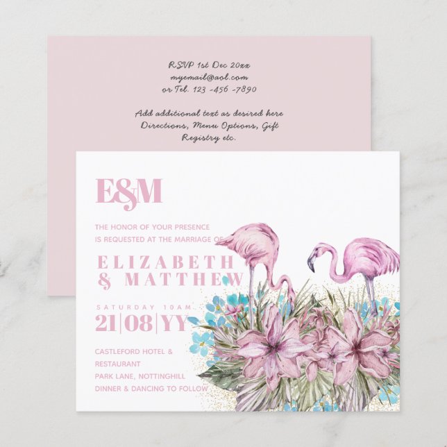 Tropical Flamingos Wedding (Front/Back)