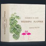 Tropical Flamingos Wedding Binder<br><div class="desc">Elegant chic floral wedding planner.</div>