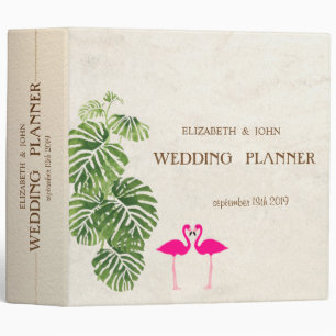 Tropical Flamingos Wedding Binder