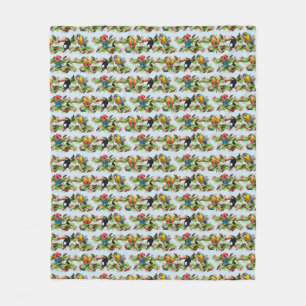Tropical Fleece Blanket (Light Blue)