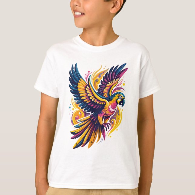Tropical Flight Parrot T-Shirt (Front)
