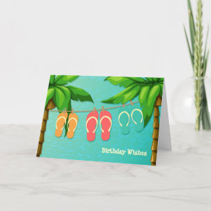 Tropical Flip Flops Birthday Card