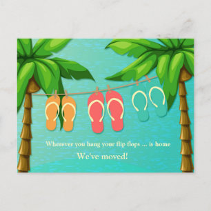 Tropical Flip Flops, New Address Announcement Postcard