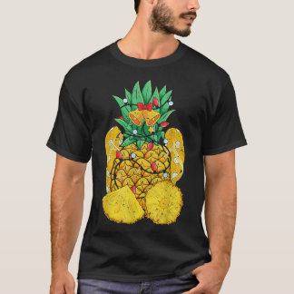 Tropical Flip Flops Pineapple Xmas Lights Christma T-Shirt