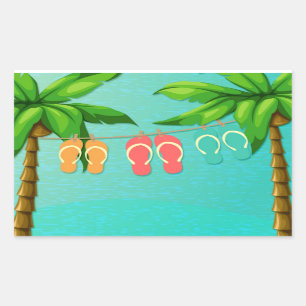 Tropical Flip Flops Sticker