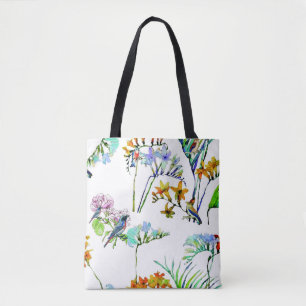 Tropical flora and fauna tote bag