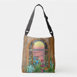 Tropical Flora Paradise at Sunset Crossbody Bag