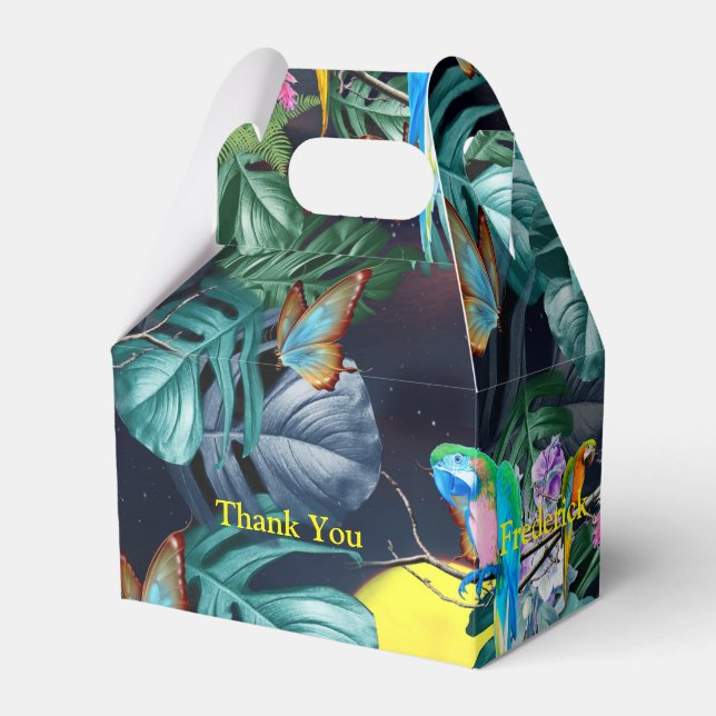 Tropical Flora Paradise at Sunset  Favor Box (Front Side)