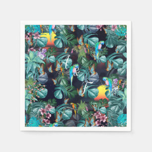 Tropical Flora Paradise at Sunset Napkin