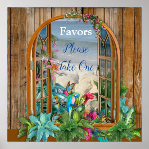 Tropical Flora Paradise Beach Scenery Poster