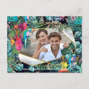 Tropical Flora Paradise & Birds Announcement Postcard